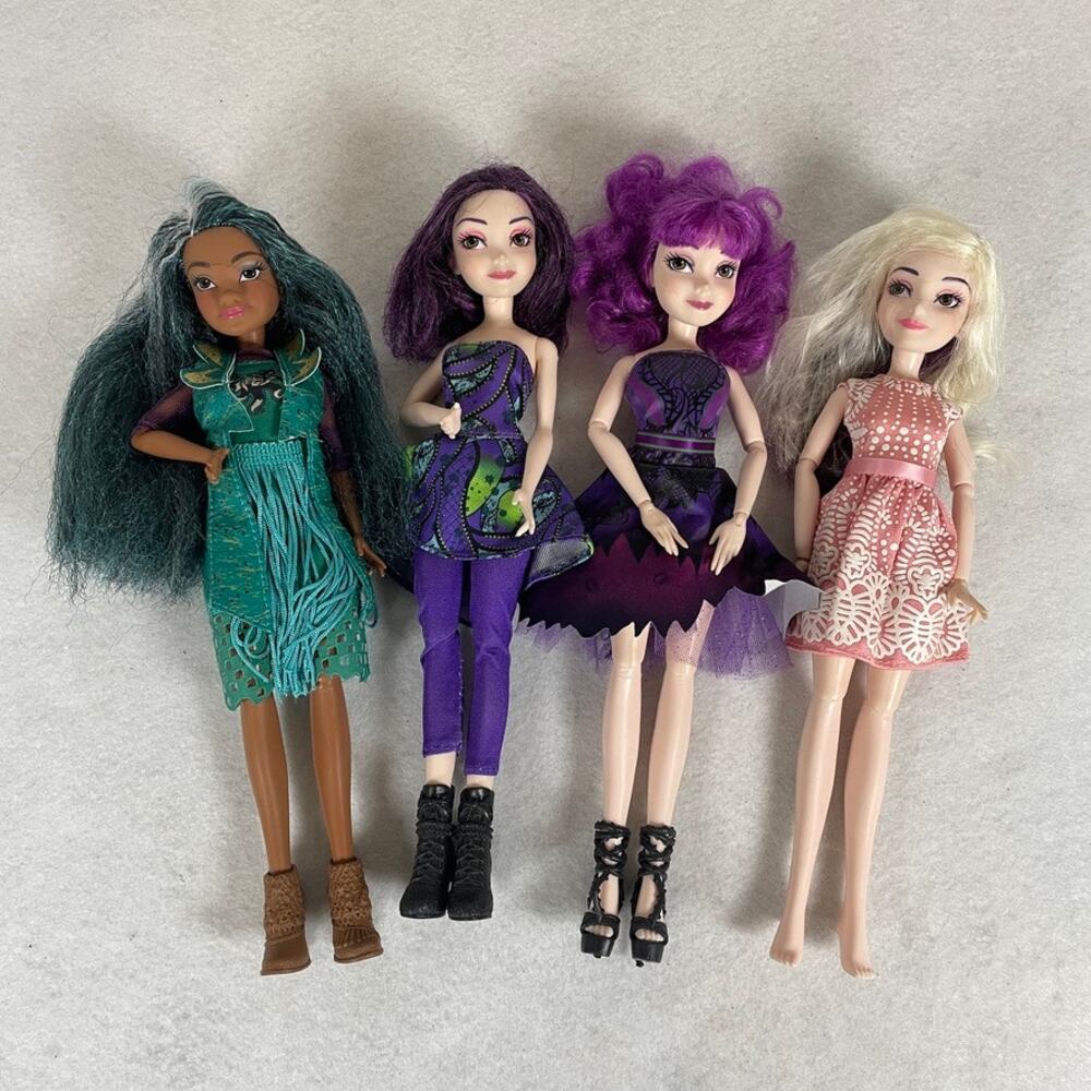 Disney Descendants 2 Doll Lot – Mal, Evie, Uma & Audrey – Hasbro – Rare Variants
